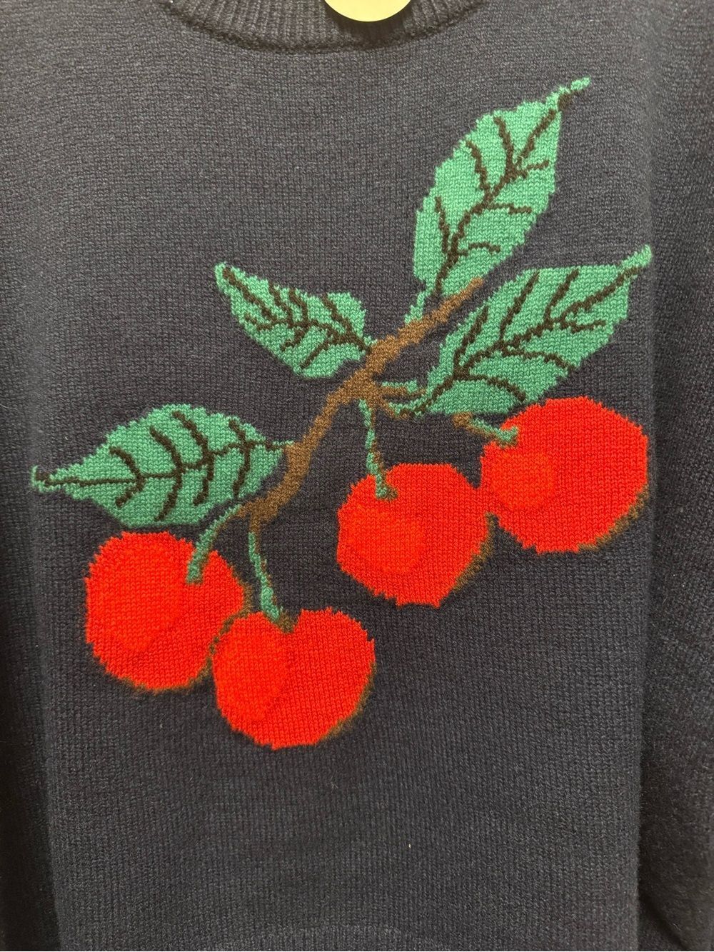 J. Crew Collection Cashmere Sweater with Intarsia Print Cherries Oversized NWT - Picture 9 of 12
